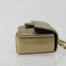 CHANEL Mini Mini Matelasse 10 Chain Hand Pouch Lamb Skin Gold CC Auth 193763A-4