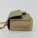 CHANEL Mini Mini Matelasse 10 Chain Hand Pouch Lamb Skin Gold CC Auth 193763A-5