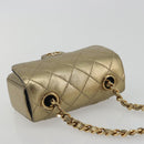CHANEL Mini Mini Matelasse 10 Chain Hand Pouch Lamb Skin Gold CC Auth 193763A-6