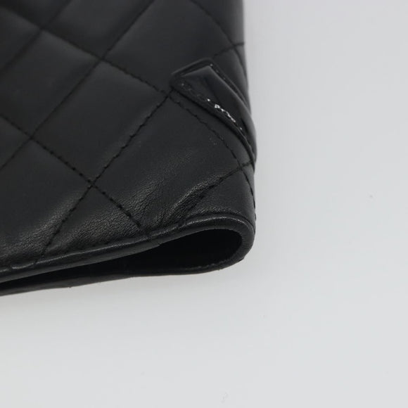 CHANEL Matelasse Cambon Line Day Planner Cover Leather Black CC Auth 193764M