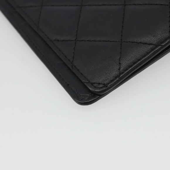 CHANEL Matelasse Cambon Line Day Planner Cover Leather Black CC Auth 193764M