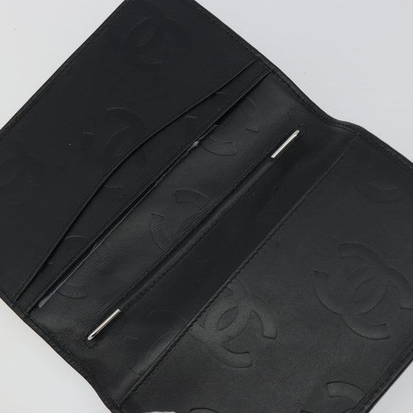 CHANEL Matelasse Cambon Line Day Planner Cover Leather Black CC Auth 193764M