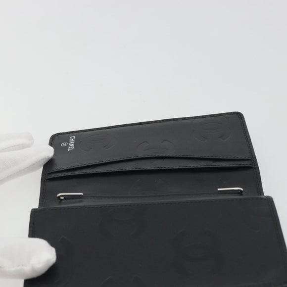 CHANEL Matelasse Cambon Line Day Planner Cover Leather Black CC Auth 193764M