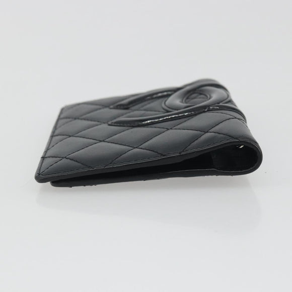 CHANEL Matelasse Cambon Line Day Planner Cover Leather Black CC Auth 193764M