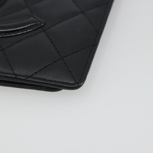 CHANEL Matelasse Cambon Line Day Planner Cover Leather Black CC Auth 193764M
