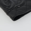 CHANEL Matelasse Cambon Line Day Planner Cover Leather Black CC Auth 193764M-14