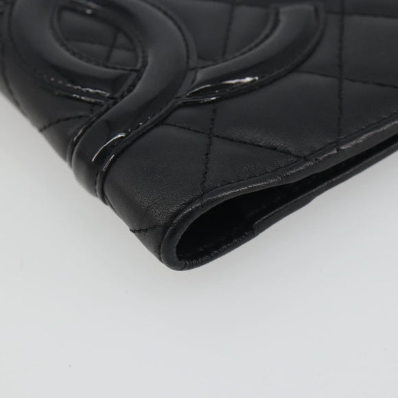 CHANEL Matelasse Cambon Line Day Planner Cover Leather Black CC Auth 193764M