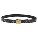 LOUIS VUITTON Multicolor Ceinture LV cut Belt Black M6890 LV Auth 193765V-1