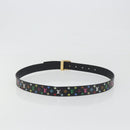 LOUIS VUITTON Multicolor Ceinture LV cut Belt Black M6890 LV Auth 193765V-2