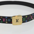 LOUIS VUITTON Multicolor Ceinture LV cut Belt Black M6890 LV Auth 193765V-5
