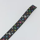 LOUIS VUITTON Multicolor Ceinture LV cut Belt Black M6890 LV Auth 193765V-13