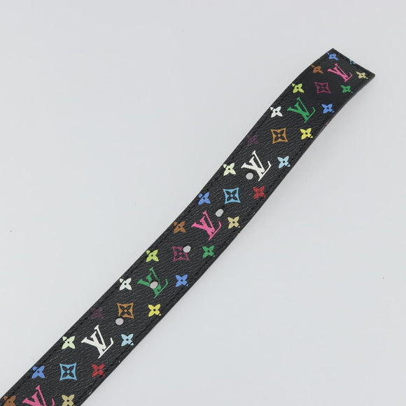 LOUIS VUITTON Multicolor Ceinture LV cut Belt Black M6890 LV Auth 193765V