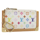 LOUIS VUITTON Monogram Multicolor Pochette Cles Purse White M92655 Auth 193766M-1
