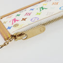 LOUIS VUITTON Monogram Multicolor Pochette Cles Purse White M92655 Auth 193766M-9