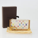 LOUIS VUITTON Monogram Multicolor Pochette Cles Purse White M92655 Auth 193766M-12