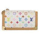 LOUIS VUITTON Monogram Multicolor Pochette Cles Purse White M92655 Auth 193766M-13