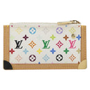 LOUIS VUITTON Monogram Multicolor Pochette Cles Purse White M92655 Auth 193766M-2