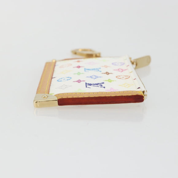 LOUIS VUITTON Monogram Multicolor Pochette Cles Purse White M92655 Auth 193766M