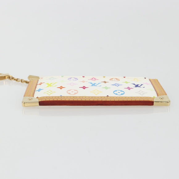LOUIS VUITTON Monogram Multicolor Pochette Cles Purse White M92655 Auth 193766M