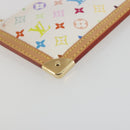LOUIS VUITTON Monogram Multicolor Pochette Cles Purse White M92655 Auth 193766M-14