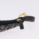 Christian Dior Trotter Canvas Saddle Coin Purse Navy Gold Auth 193769V-9