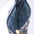 Christian Dior Trotter Canvas Saddle Coin Purse Navy Gold Auth 193769V-18