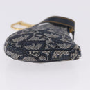 Christian Dior Trotter Canvas Saddle Coin Purse Navy Gold Auth 193769V-3