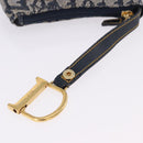 Christian Dior Trotter Canvas Saddle Coin Purse Navy Gold Auth 193769V-7