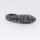 Christian Dior Trotter Canvas Saddle Coin Purse Navy Gold Auth 193769V-5