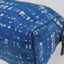 PRADA Pouch Nylon Blue Silver Auth 193770-15