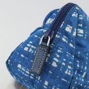 PRADA Pouch Nylon Blue Silver Auth 193770-9