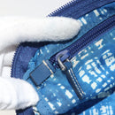 PRADA Pouch Nylon Blue Silver Auth 193770-19