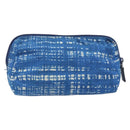 PRADA Pouch Nylon Blue Silver Auth 193770-2