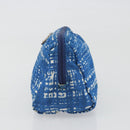 PRADA Pouch Nylon Blue Silver Auth 193770-3