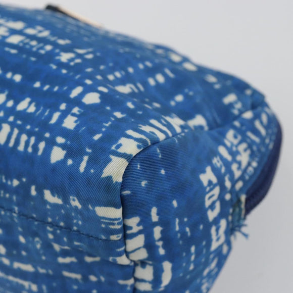 PRADA Pouch Nylon Blue Silver Auth 193770