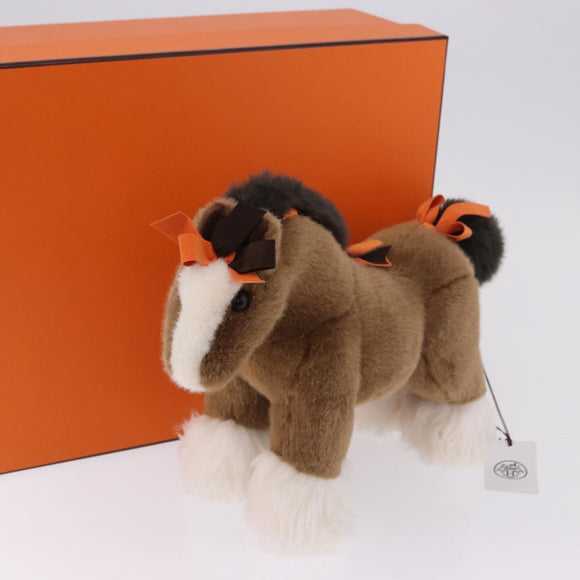 HERMES Elmy PM Stuffed Polyester Brown Auth 193772SAM