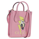 GUCCI Bananya Tote Bag Leather 2way Pink Gold 671623 Auth 193778SAM-1