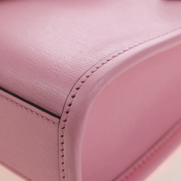 GUCCI Bananya Tote Bag Leather 2way Pink Gold 671623 Auth 193778SAM