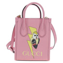 GUCCI Bananya Tote Bag Leather 2way Pink Gold 671623 Auth 193778SAM-2