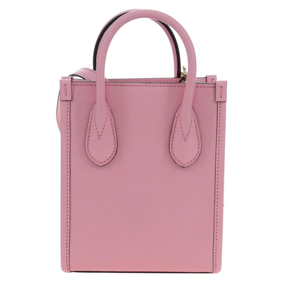 GUCCI Bananya Tote Bag Leather 2way Pink Gold 671623 Auth 193778SAM