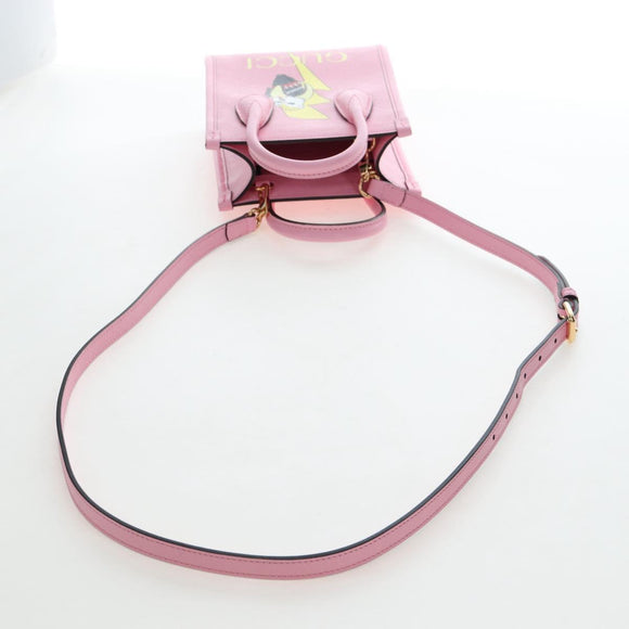 GUCCI Bananya Tote Bag Leather 2way Pink Gold 671623 Auth 193778SAM