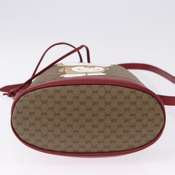 GUCCI Micro GG Supreme x Doraemon Fujiko-Pro Bag PVC Beige 655597 Auth 193779SM