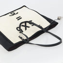 CHANEL Let's Lemon Tote Bag Canvas Beige Silver CC Auth 193780V-6