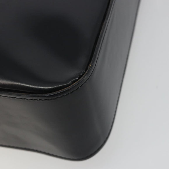 CELINE Shoulder Bag Leather Black Gold Auth 193781A