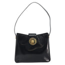 CELINE Shoulder Bag Leather Black Gold Auth 193781A-2