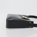 CELINE Shoulder Bag Leather Black Gold Auth 193781A-4