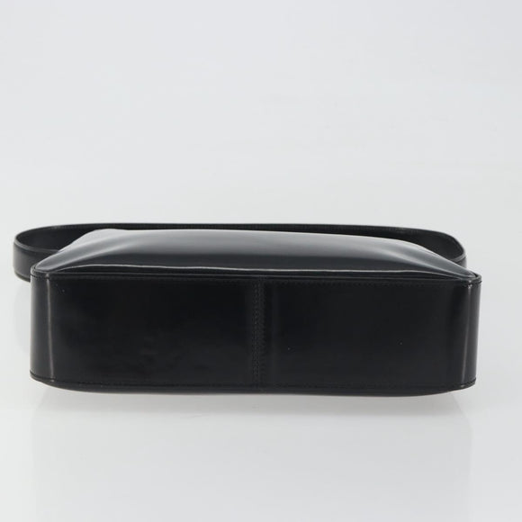 CELINE Shoulder Bag Leather Black Gold Auth 193781A