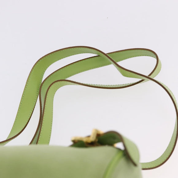 Salvatore Ferragamo Gancini Backpack Suede Green Gold Auth 193783A