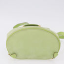 Salvatore Ferragamo Gancini Backpack Suede Green Gold Auth 193783A-11