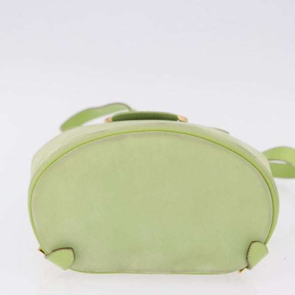 Salvatore Ferragamo Gancini Backpack Suede Green Gold Auth 193783A
